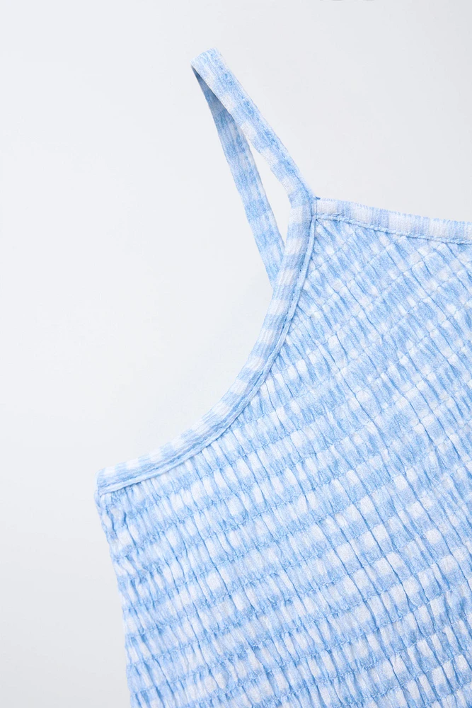 ROBE TEXTURÉE À CARREAUX