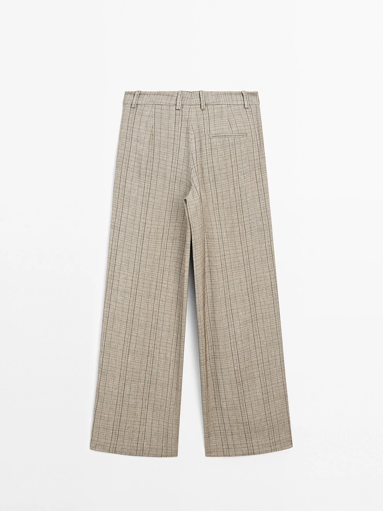 Pantalon de tailleur imprimé à carreaux