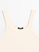 Cotton blend round neck top