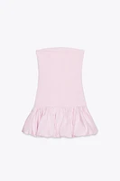 BALLOON STRAIGHT NECK MINI DRESS