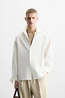 TEXTURED WEAVE SHIRT WITH PIPING
