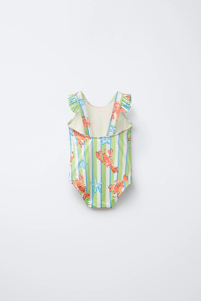 2-6 ANS/ MAILLOT DE BAIN À IMPRIMÉ RAYURES ET HOMARDS