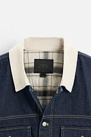 CONTRAST COLLAR DENIM JACKET