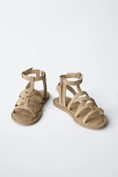 SANDALES À CLOUS EN DAIM