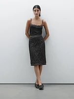 Textured double fabric skirt