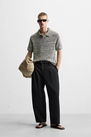 SHINY KNIT POLO SHIRT