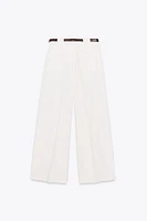 BELTED PLEATED PANTS