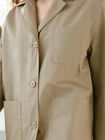 Cotton blend blazer with pockets
