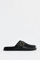 METALLIC BUCKLE CLOGS
