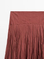 Long 100% cotton pleated skirt