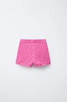 BEADED KNIT SHORTS