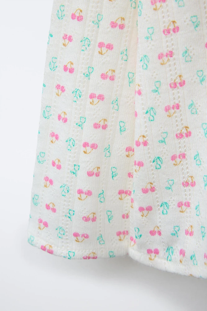 T-SHIRT POINTELLE CERISES