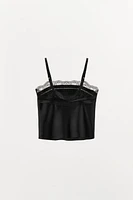 SATIN LACE ENTREDEUX TOP