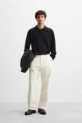 PANTALON COUPE DÉCONTRACTÉE À PLIS