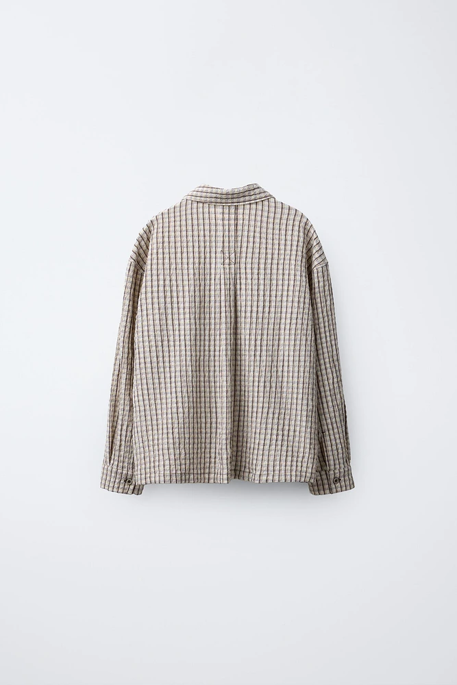 TEXTURED PLAID SHIRT