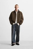 CONTRAST COLLAR CANVAS JACKET
