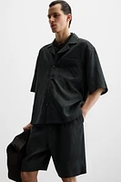 OVERSIZED LINEN VISCOSE SHORTS
