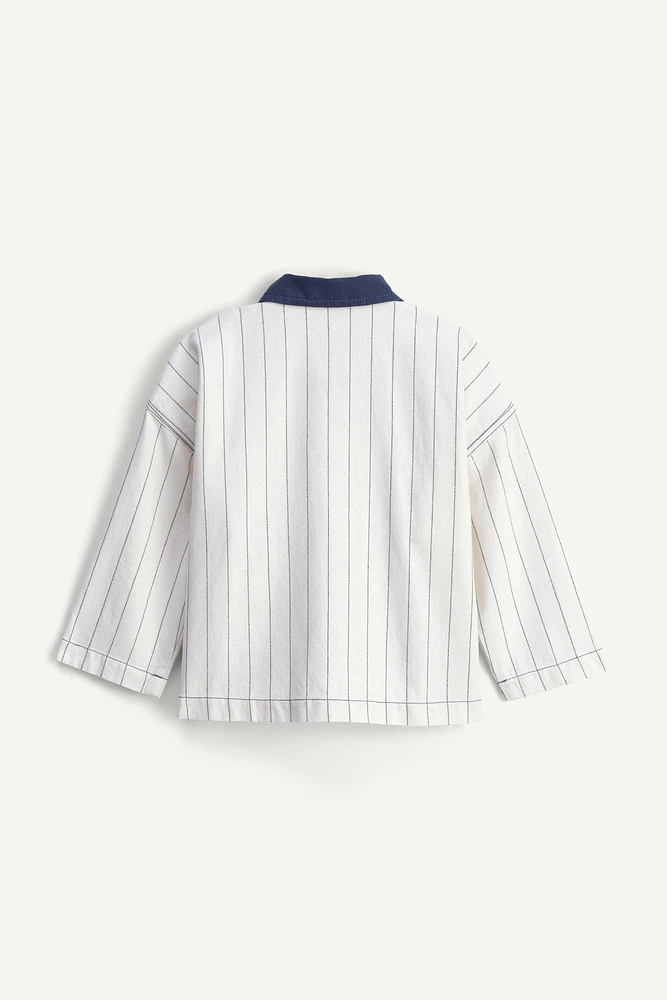 LIMITED EDITION CONTRASTING COLLAR STRIPED JACKET
