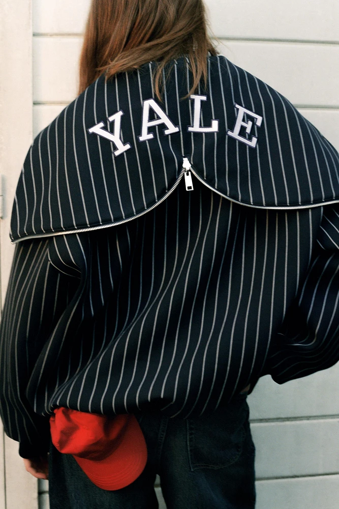 YALE™ STRIPE BOMBER JACKET