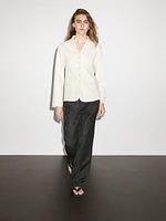Blazer fin en laine mélangée