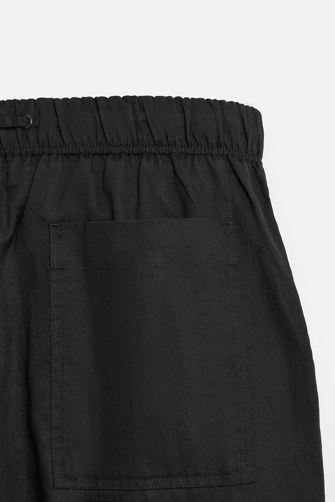 RELAXED FIT COTTON LINEN PANTS