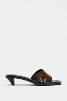 LEATHER KITTEN MULES
