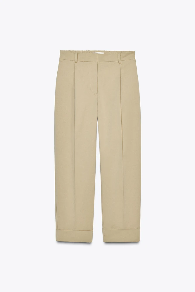 TURNED-UP HEM CHINO PANTS