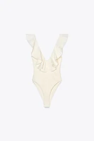 RUFFLED COMBINATION BODYSUIT