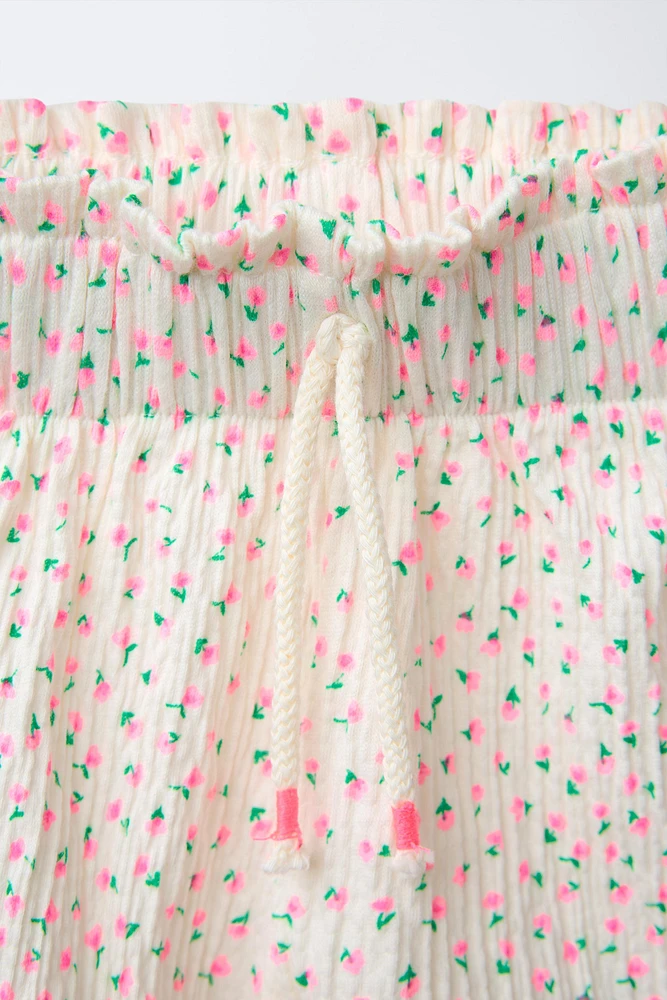 PRINTED RUFFLE SHORTS