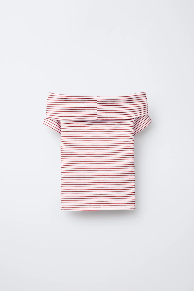T-SHIRT ÉPAULES DÉNUDÉES RAYURES