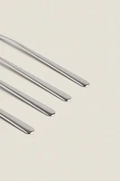 SET OF SHINY STEEL DESSERT FORKS (SET OF 4)