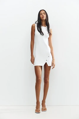 SHORT KNIT BUTTON DRESS