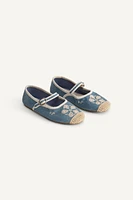 EMBROIDERED BALLET FLATS