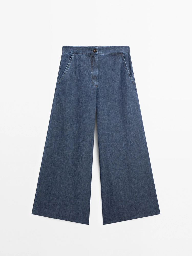 Jean super large taille haute