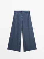 Jean super large taille haute