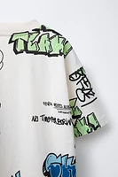 T-SHIRT À IMPRIMÉ GRAFFITI