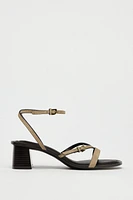 STRAPPY SUEDE HEELED SANDALS