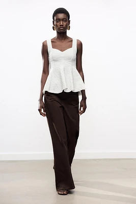 TOP PÉPLUM JACQUARD STRETCH