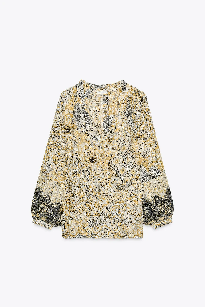 METALLIC THREAD PRINT BLOUSE