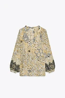 METALLIC THREAD PRINT BLOUSE