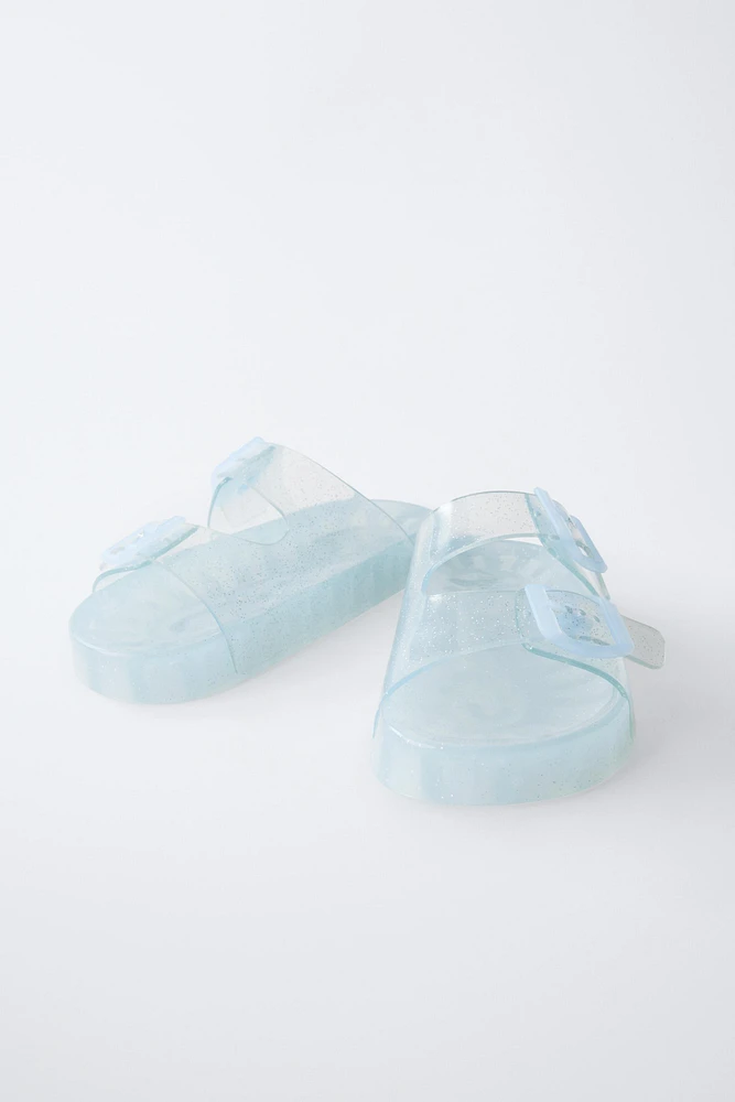 GLITTER BUCKLE POOL SLIDE