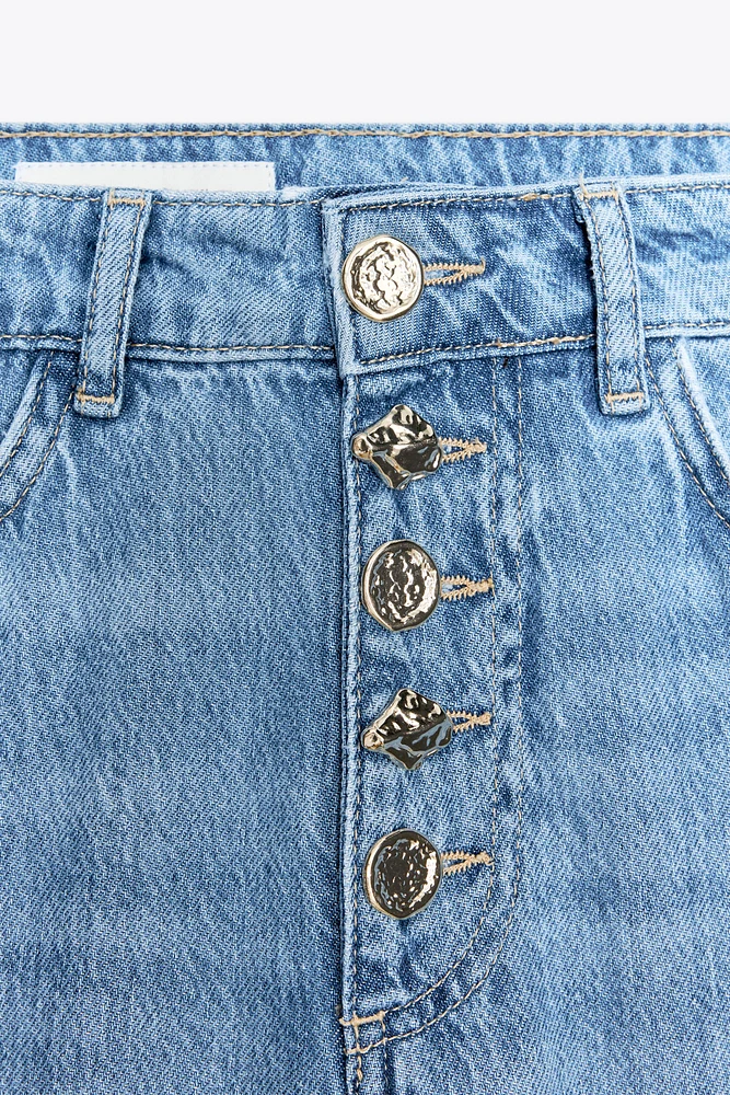 Z1975 HIGH RISE WIDE LEG BUTTON JEANS