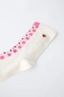 TWO-PACK OF STRAWBERRY GINGHAM SOCKS