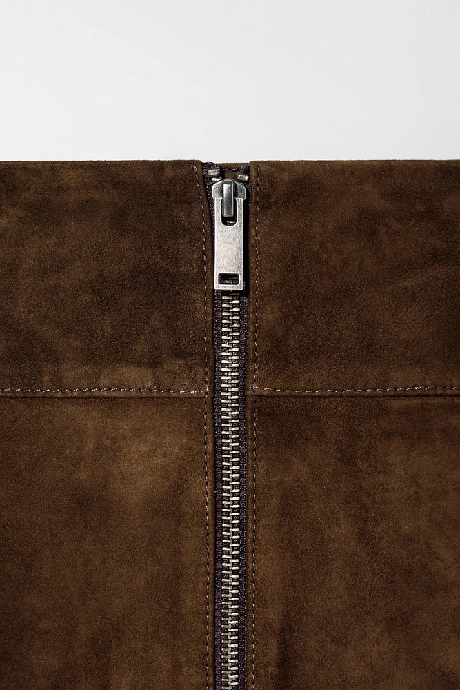 JUPE EN CUIR DE DAIM KATE MOSS X ZARA