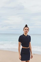 MINI KNIT SKIRT WITH PIPING