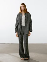 100% linen straight-leg trousers