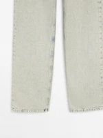 Faded mid-rise wide-leg jeans