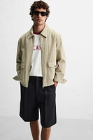 HERRINGBONE STRIPE OVERSHIRT