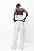 PANTALON LARGE À BOUCLES AVEC LIN