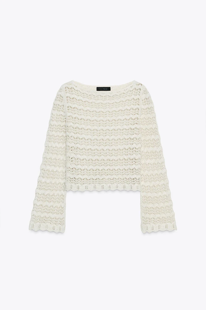 POINTELLE KNIT SWEATER